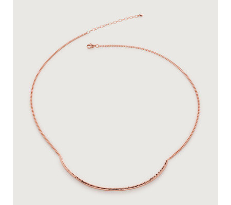 Rose Gold Deia Curve Necklace 41-46cm/16-18 | Monica Vinader (US)