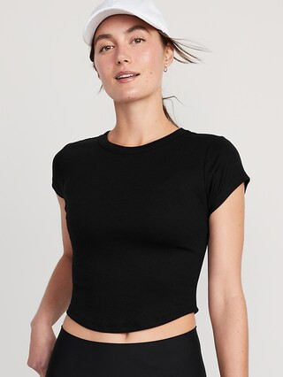 UltraLite Cropped Rib-Knit T-Shirt | Old Navy (US)