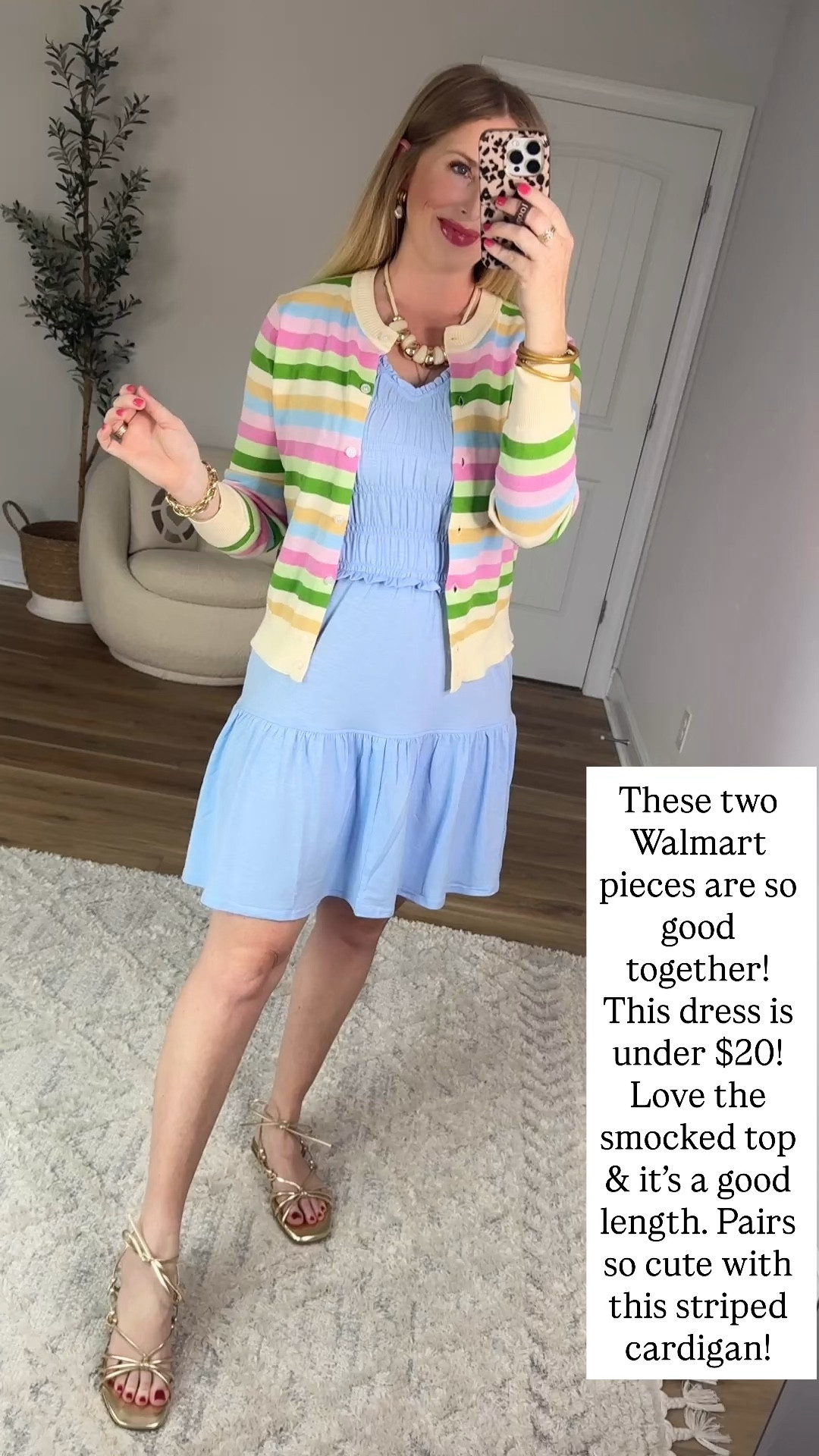 Walmart outfit, time and tru, smocked dress, striped cardigan, Walmart try on

#LTKootd #LTKgrwm