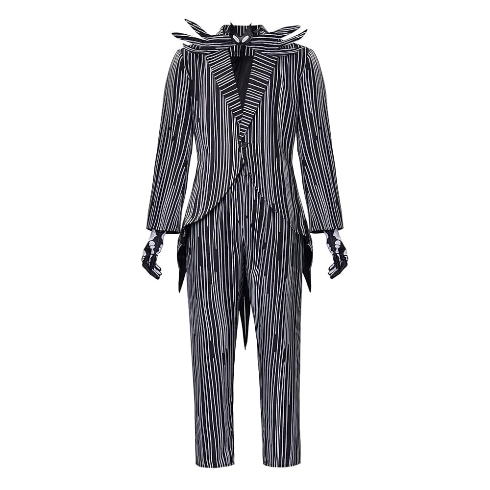 RocailleCos Men's Jack Cosplay Costume Stripe Tail Coat Pants Outfit Christmas Nightmare Suit wit... | Amazon (US)