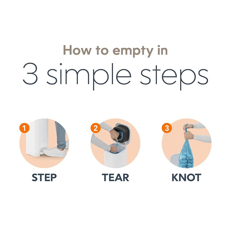 Diaper Genie Select Pail Registry Gift Set (White) | Made of Durable Stainless Steel Metal | Incl... | Amazon (US)