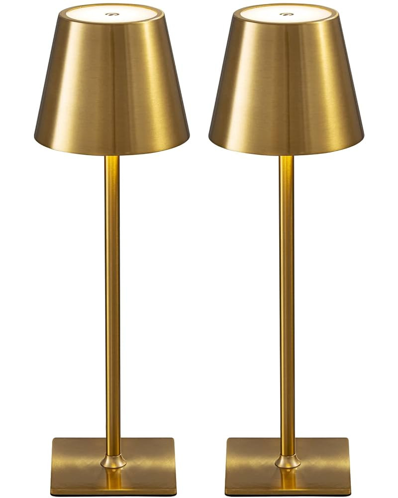 KDG 2 Pack Cordless Table Lamp,Portable LED Desk Lamp, 5000mAh Battery Operated, 3 Color Stepless... | Amazon (US)