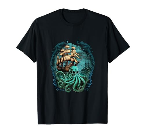 Octopus Kraken Pirate Ship Sailing T-Shirt | Amazon (US)