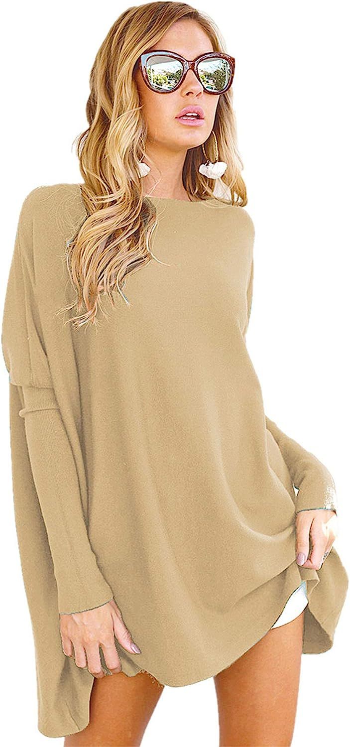 LIYOHON Women's Tunic Tops for Leggings Casual Oversized Shirts Batwing Long Sleeve Loose Fitting... | Amazon (US)