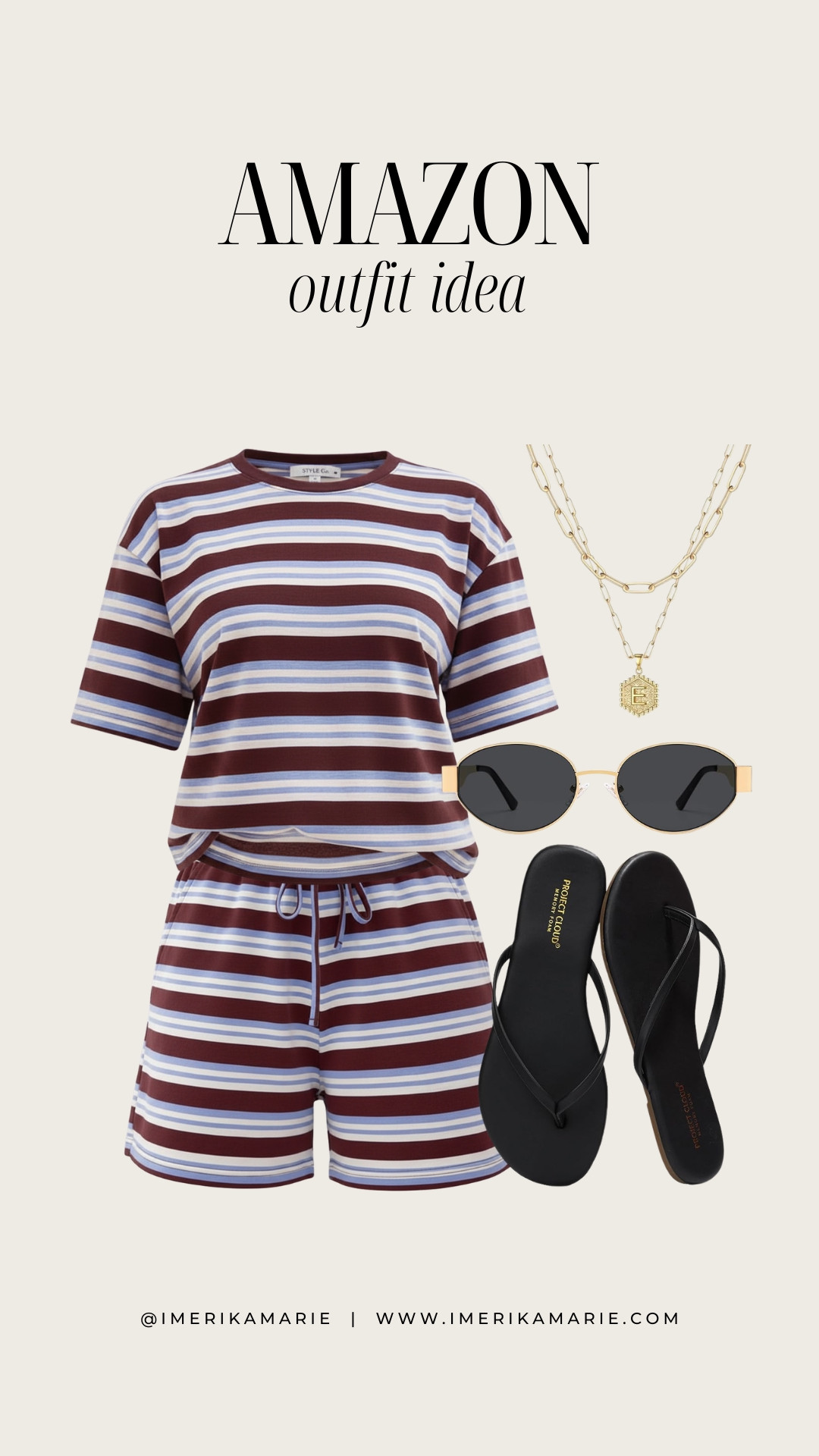Amazon Outfit Idea

What to wear to the beach, pool, or casual summer day.

Striped matching set, black flip flops, and sunglasses. 

 #LTKootd #LTKSeasonal #LTKPetite