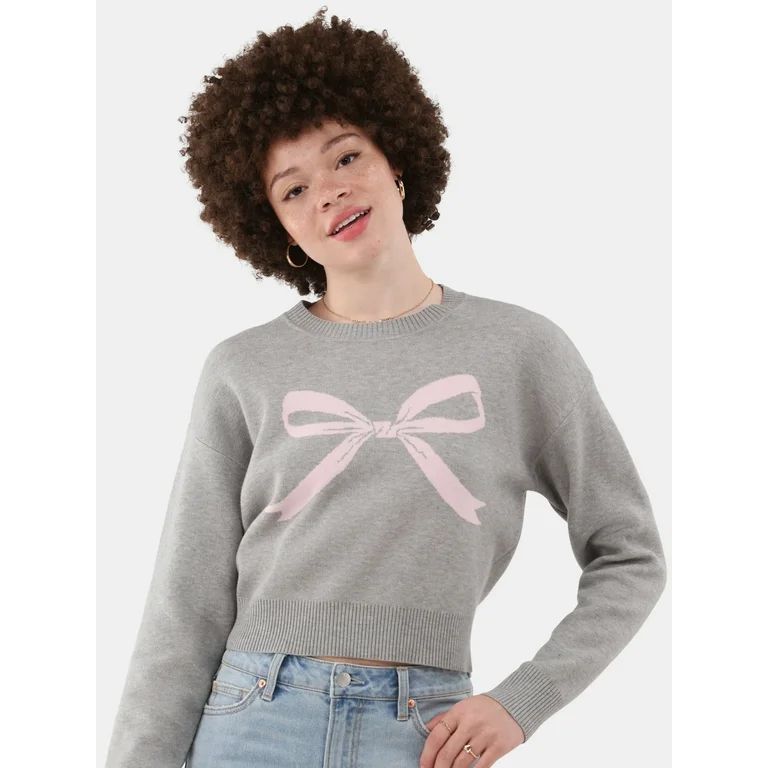 No Boundaries Jacquard Pullover Sweater, Midweight, Women’s Plus - Walmart.com | Walmart (US)