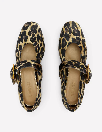 Kylie Flat Buckle Mary Jane-Leopard | Boden UK
