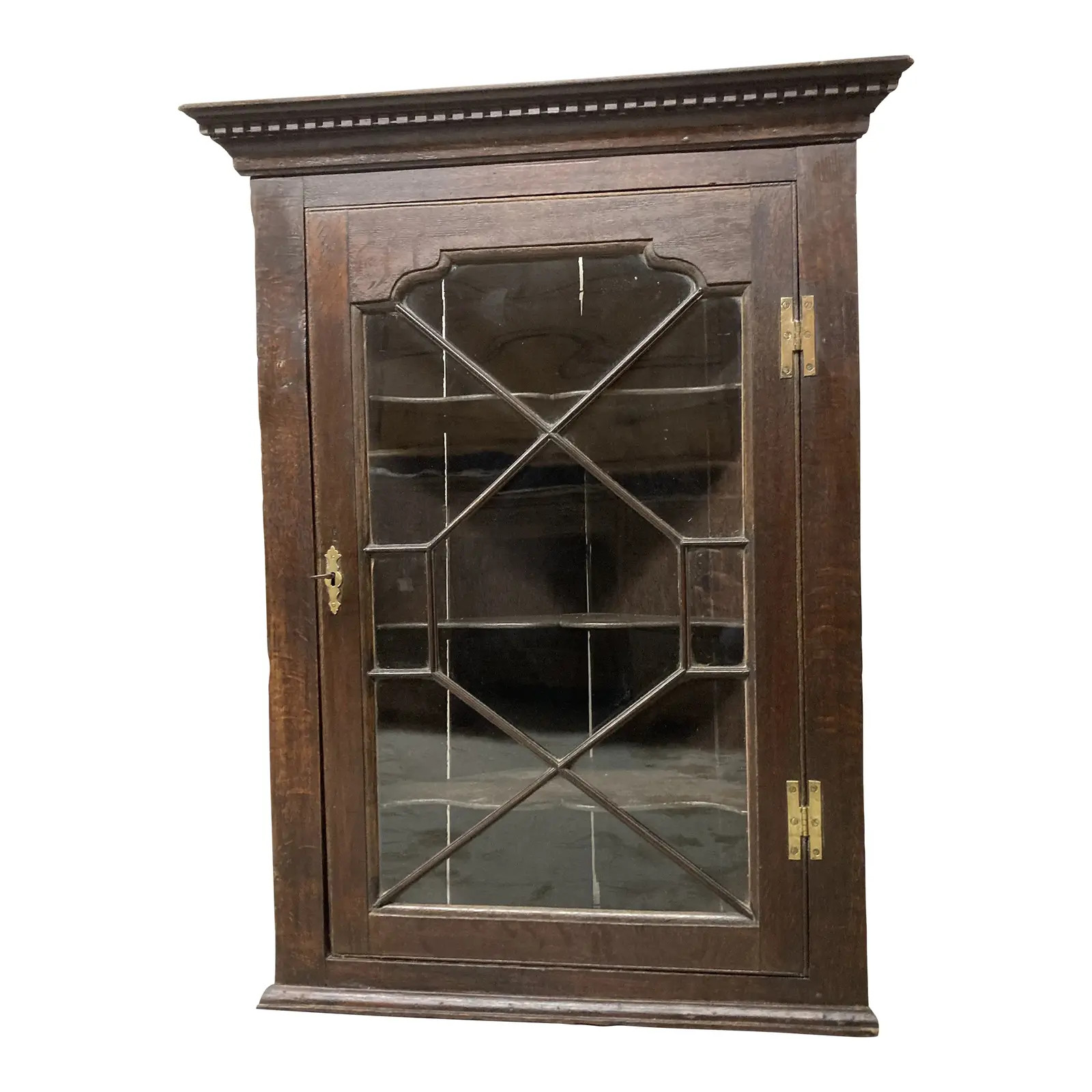 18th Century English Oak Corner Cabinet | Chairish