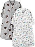Simple Joys by Carter's Unisex Babies' Microfleece Sleepbag Wearable Blanket, Pack of 2, Grey Heather Bear/White Forest Animals, 3-6 Months | Amazon (US)