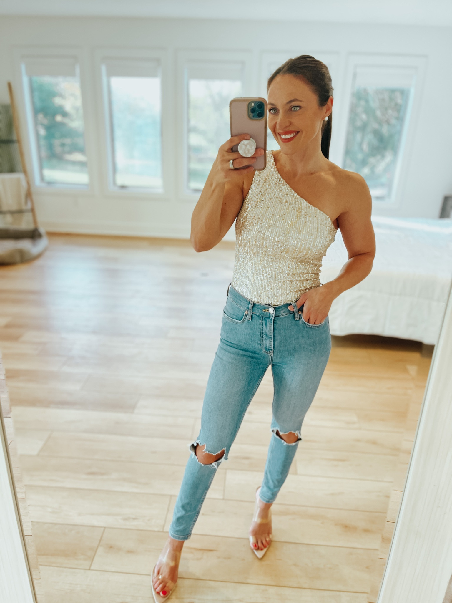 Holiday outfit
Christmas outfit 
One shoulder bodysuit 

#LTKsalealert #LTKstyletip #LTKunder100