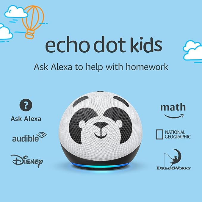 Echo Dot (4th Gen) Kids | Designed for kids, with parental controls | Panda | Amazon (US)