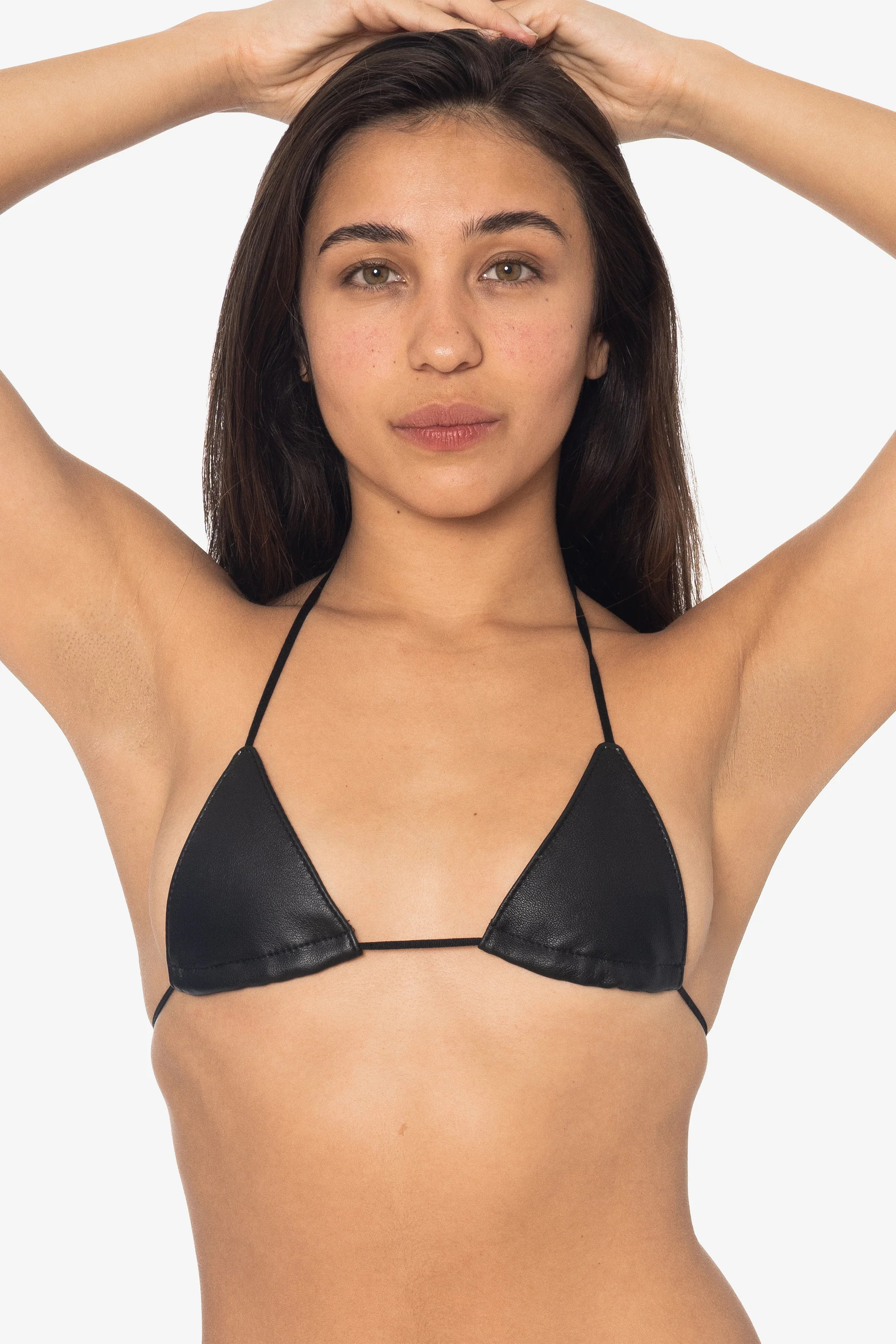 RLH3436 - Leather Nylon String Bikini Top | Los Angeles Apparel