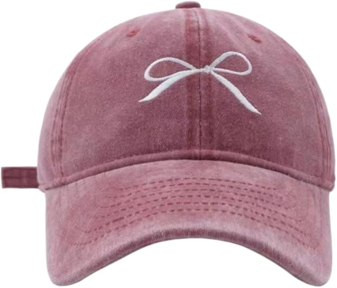 Sumleno Womens Trendy Cute Bow Baseball Cap Y2k Aesthetic Preppy Sun Cap Hiking Travel Trucker Ha... | Amazon (US)