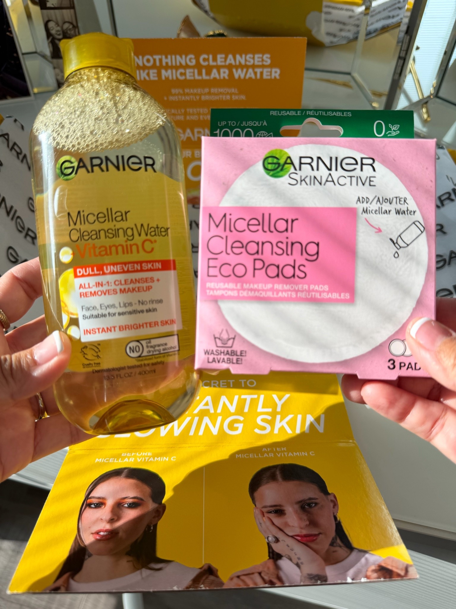 @garnierusa #GiftedByGarnier
#GlowWithGarnier

Gentle yet powerful Micellar Cleansing Water with Vitamin C is an all-in-one facial cleanser and makeup remover that brightens, purifies, and refreshes. 

-Eco Pads

#LTKgrwm #LTKmorningroutine #LTKselfcare