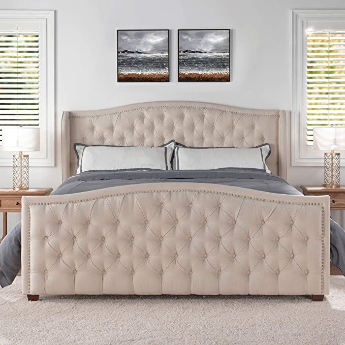 Jennifer Taylor Home Marcella beds, King, Sky Neutral | Amazon (US)