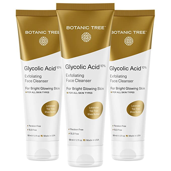 Botanic Tree Glycolic Acid Face Wash Travel Size (Pack of 3)- Facial Exfoliating Cleanser w/ 10% ... | Amazon (US)