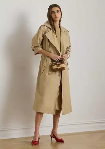Women's Double-Breasted Cotton Trench Coat | Belk