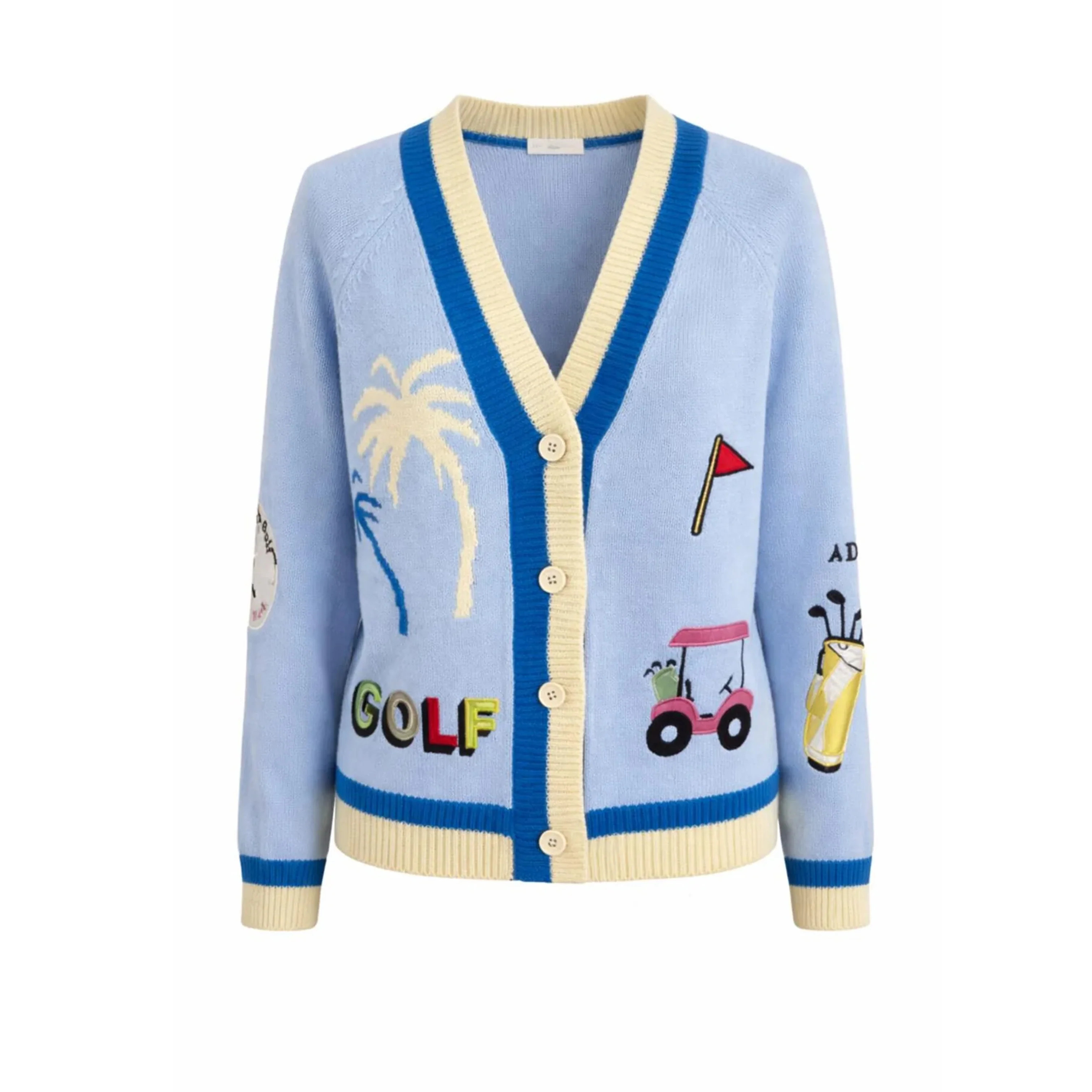 Blue Golf Cardigan Sweater | Jennifer Miller Jewelry