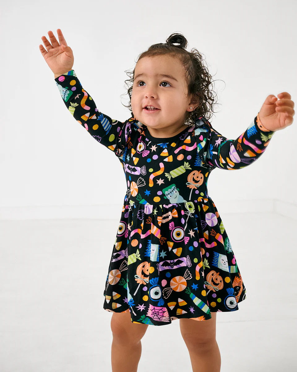 Halloween Haul Flutter Twirl Dress with Bodysuit | Little Sleepies