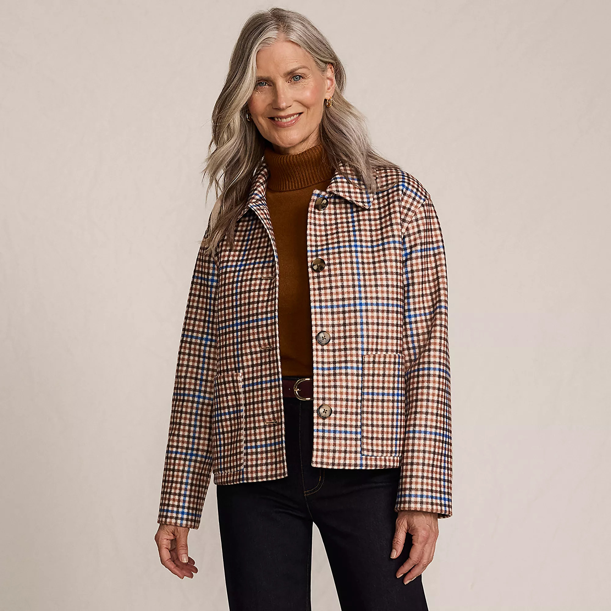 Women's Heritage Brushed Print Shirt Jacket | Lands' End (US)