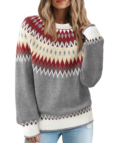 Messic Womens Fall Sweaters 2025 Long Sleeve Colorblock Pullover Casual Knit Winter Oversized Top... | Amazon (US)