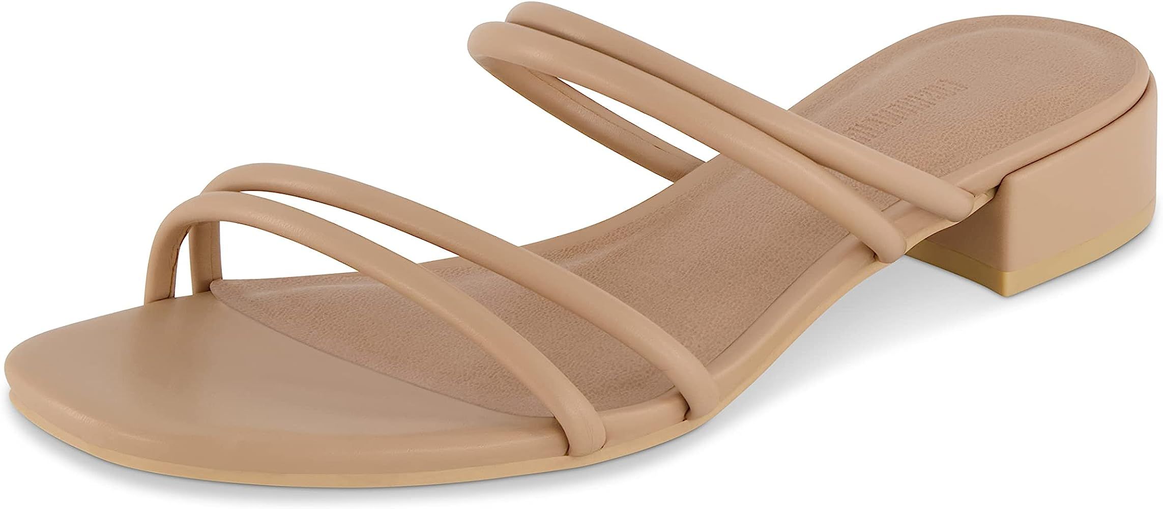 CUSHIONAIRE Women's Nora low block heel sandal +Memory Foam | Amazon (US)