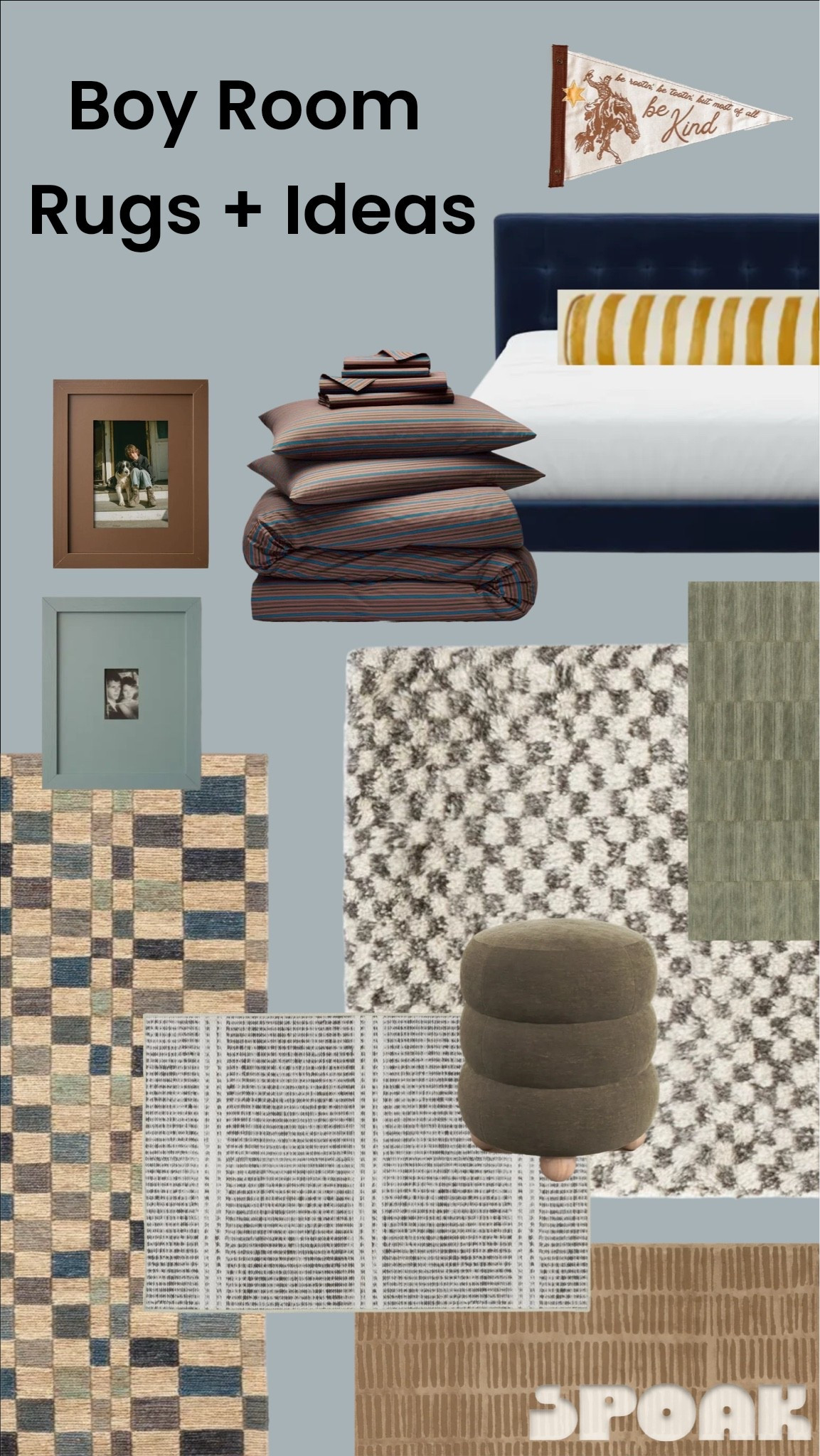 Rugs to go with Sherwin Williams “Stardew” and a dark blue headboard! Everything is on sale this weekend 💙