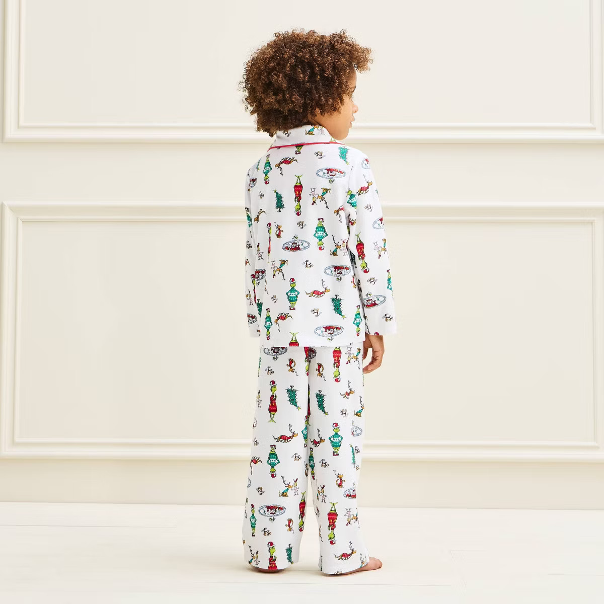 The Grinch Toddler Long Sleeve Shirt and Pants Holiday Matching Family Sleep Pajama Set - Cream 2... | Target