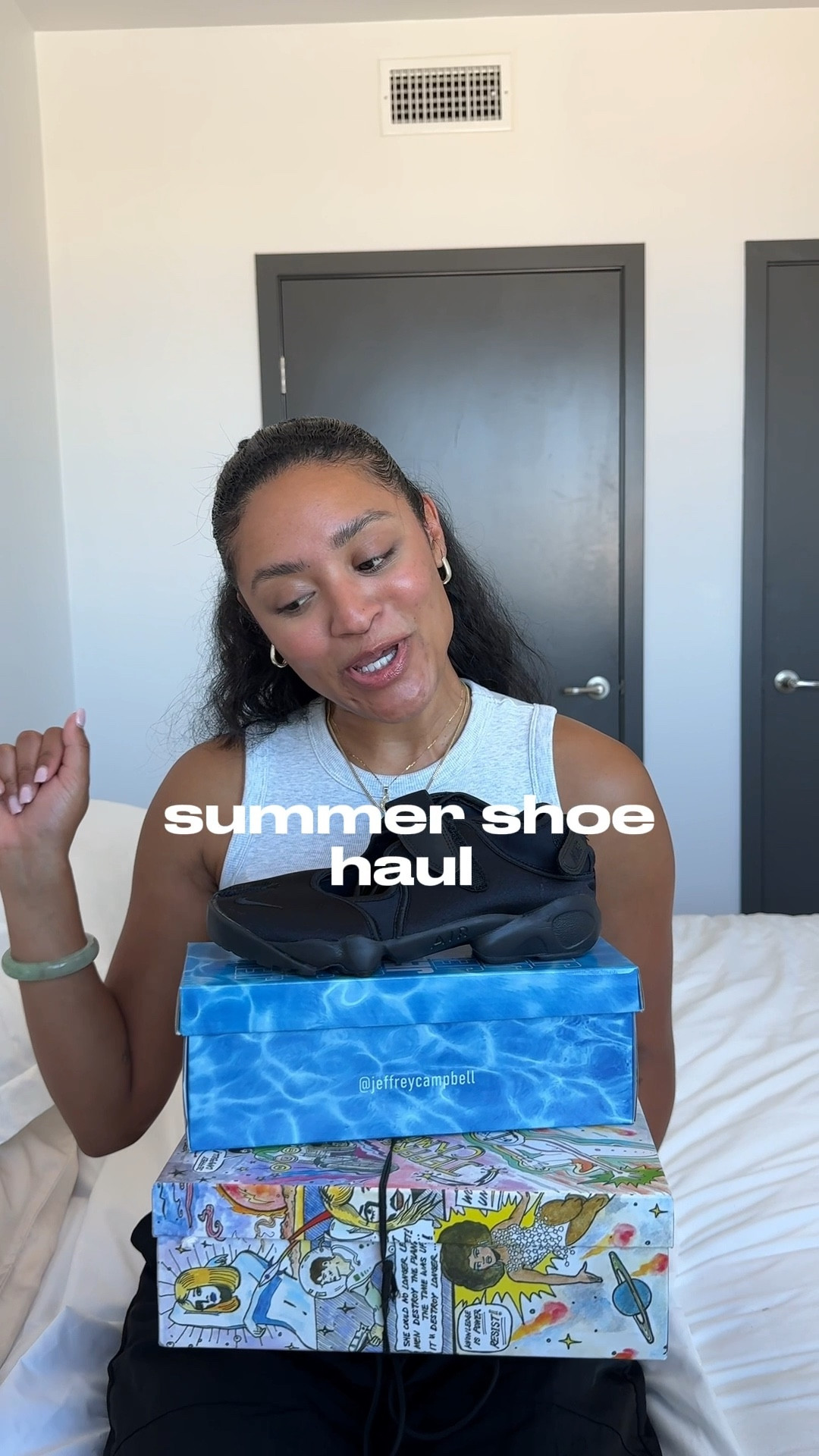 Summer shoe haul ☺️ the Nike rifts run true to size, the kitten heel and wedge sandal, I sized up a whole size. 

#LTKFindsUnder100 #LTKShoeCrush #LTKActive