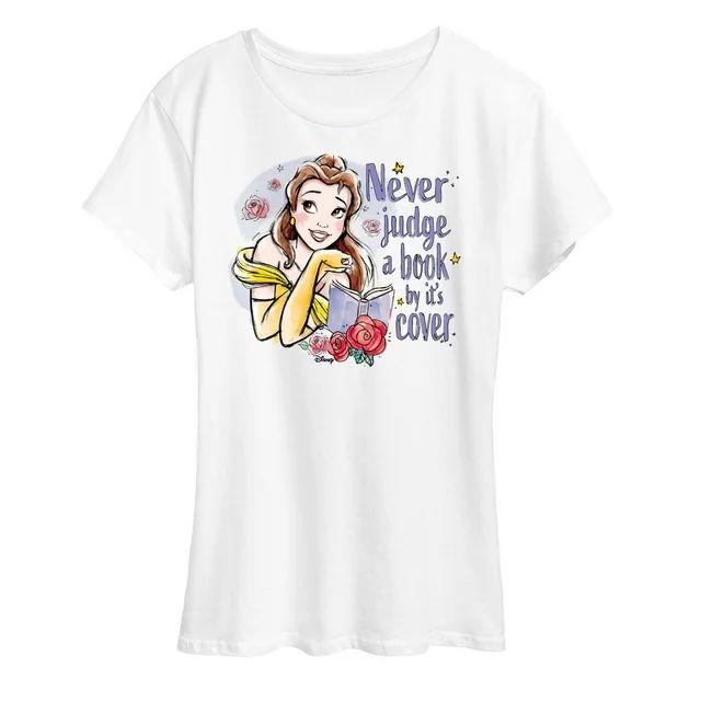 Disney Princess - Belle Never Judge A Book - Women's Short Sleeve Graphic T-Shirt | Walmart (US)
