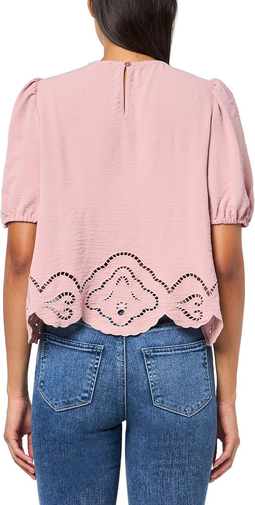Adrianna Papell Women's Airflow Eyelet Embroidered Woven Crop Top | Amazon (US)