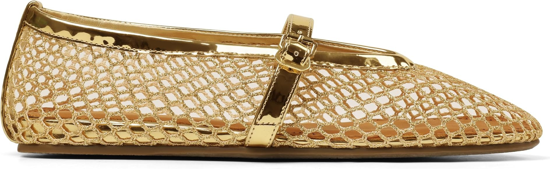 AMINUGAL Mesh Ballet Flats Shoes for Women Fashion Round Toe Fishnet Flats for Women Buckle Strap... | Amazon (US)