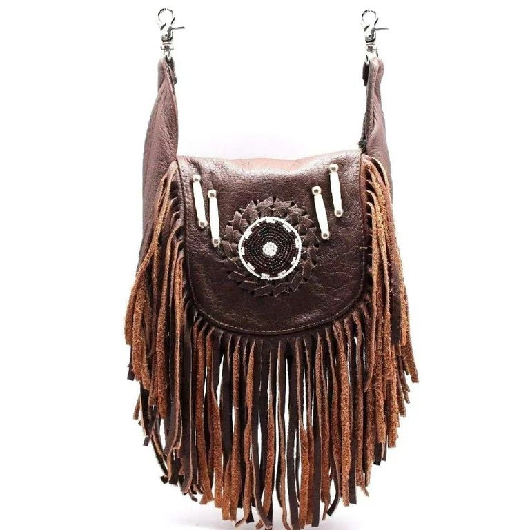 Fringe Leather Shoulder Bag Tassel Crossbody Handbag Women's Purse Juzar Tapal Collection - Walma... | Walmart (US)