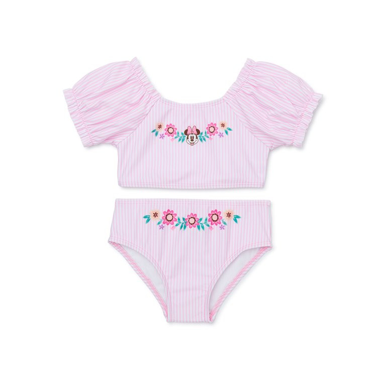 Minnie Mouse Baby and Toddler Girls' Two-Piece Swimsuit with UPF 50, Sizes 12M-5T | Walmart (US)