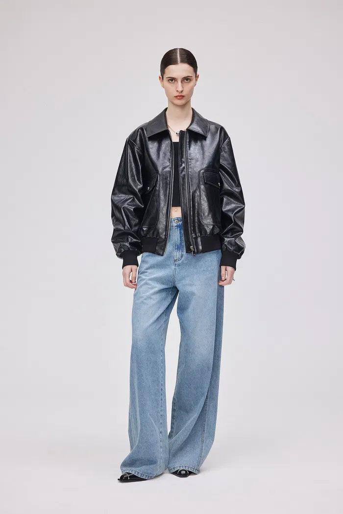 Valerie Bomber Jacket in Vegan Leather | Fabrique