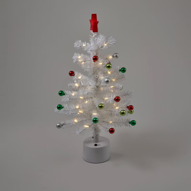 21" Battery Operated Rotating Tinsel Christmas Tree White - Wondershop™ | Target