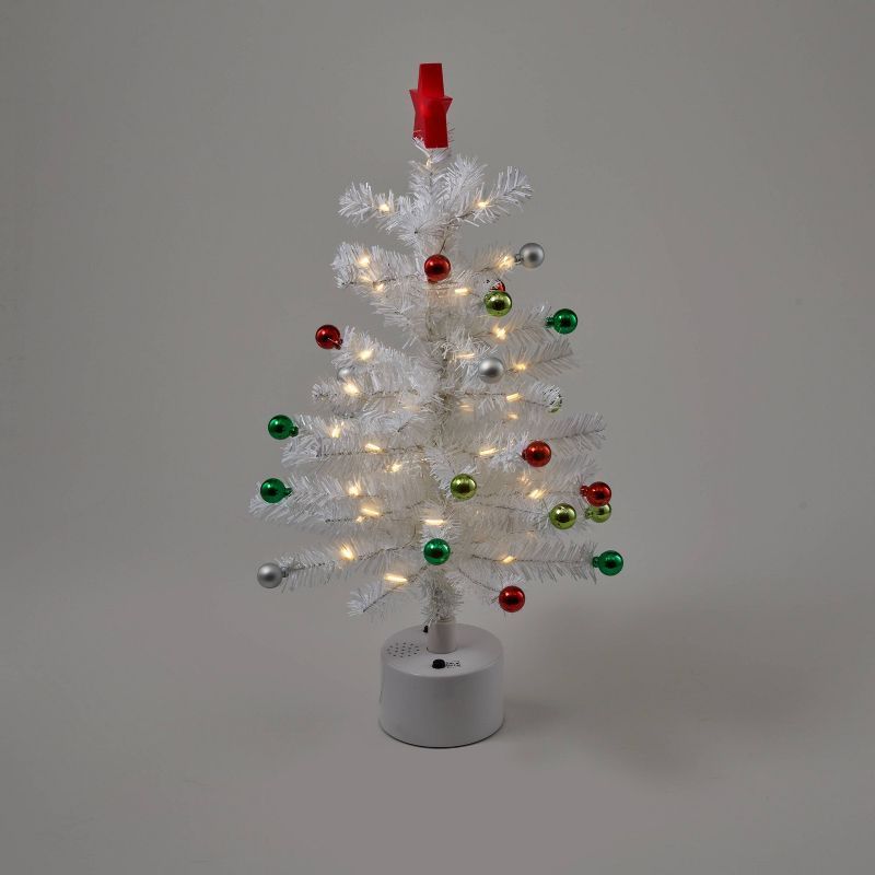 21" Battery Operated Rotating Tinsel Christmas Tree White - Wondershop™ | Target