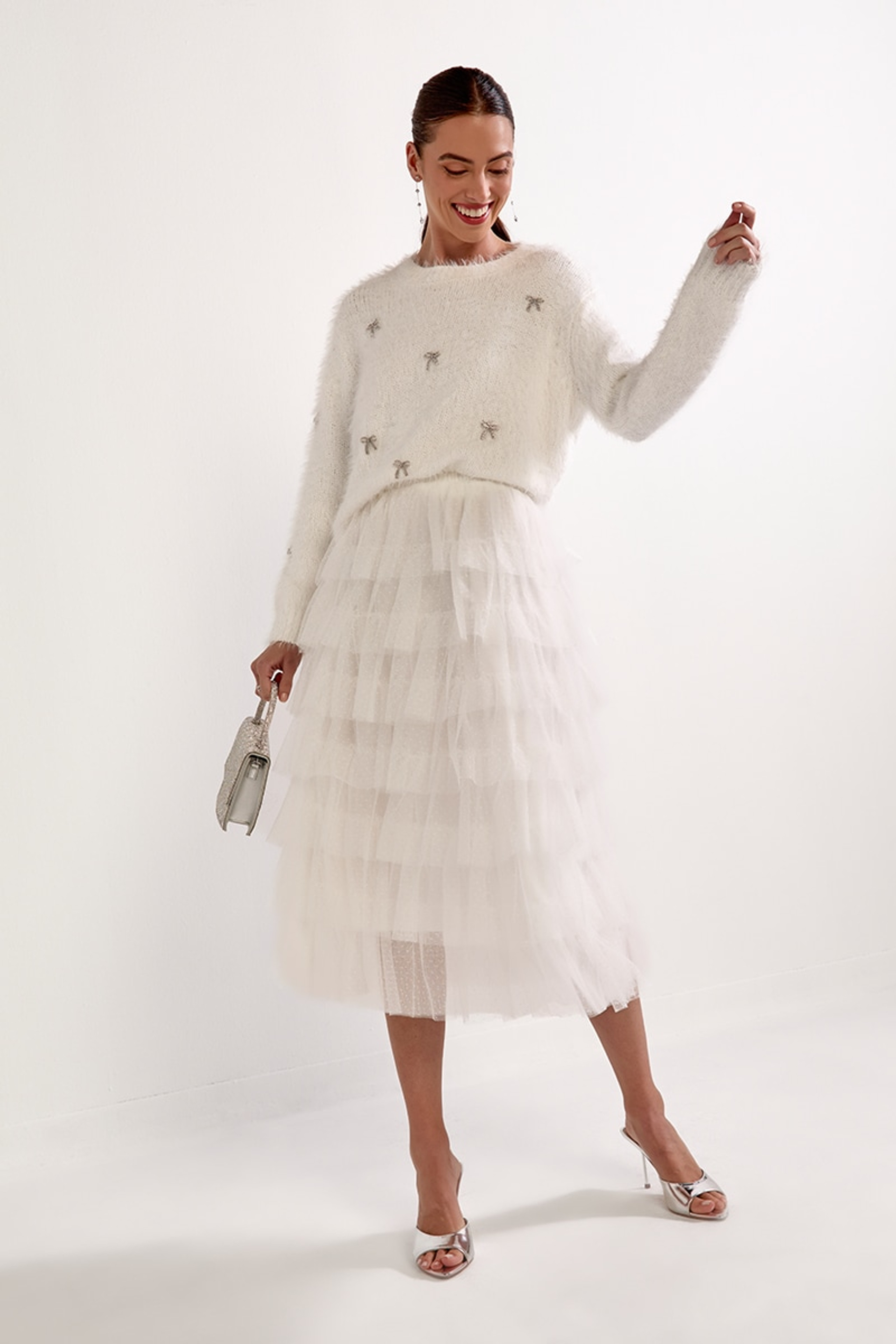 Mary Allover Lace Tiered Midi Skirt | Francesca's