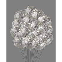 AnnoDeel 50 pcs Clear Star Round Latex Balloons, 12inch Clear Trransparent Balloons for Baby Shower  | Amazon (US)
