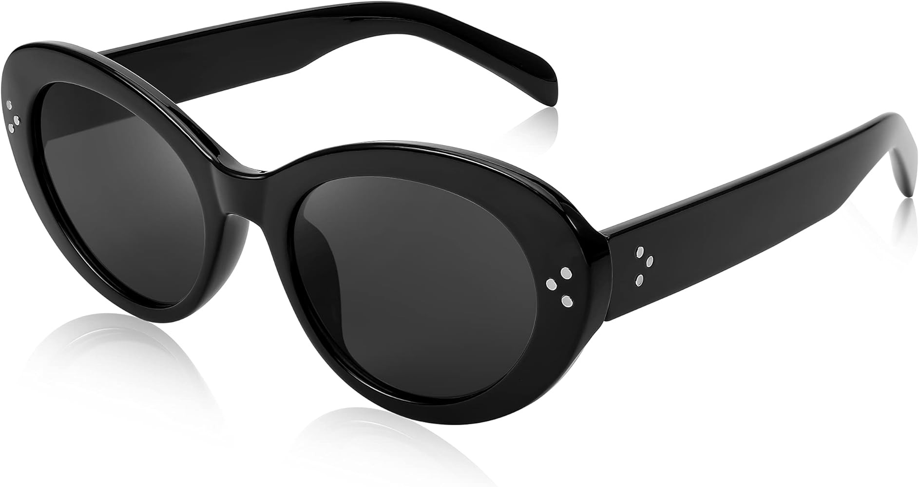 FEISEDY Y2k Oval Sunglasses Womens Thick Bold Retro Clout Goggles Round Cateye Shades B2313 | Amazon (US)