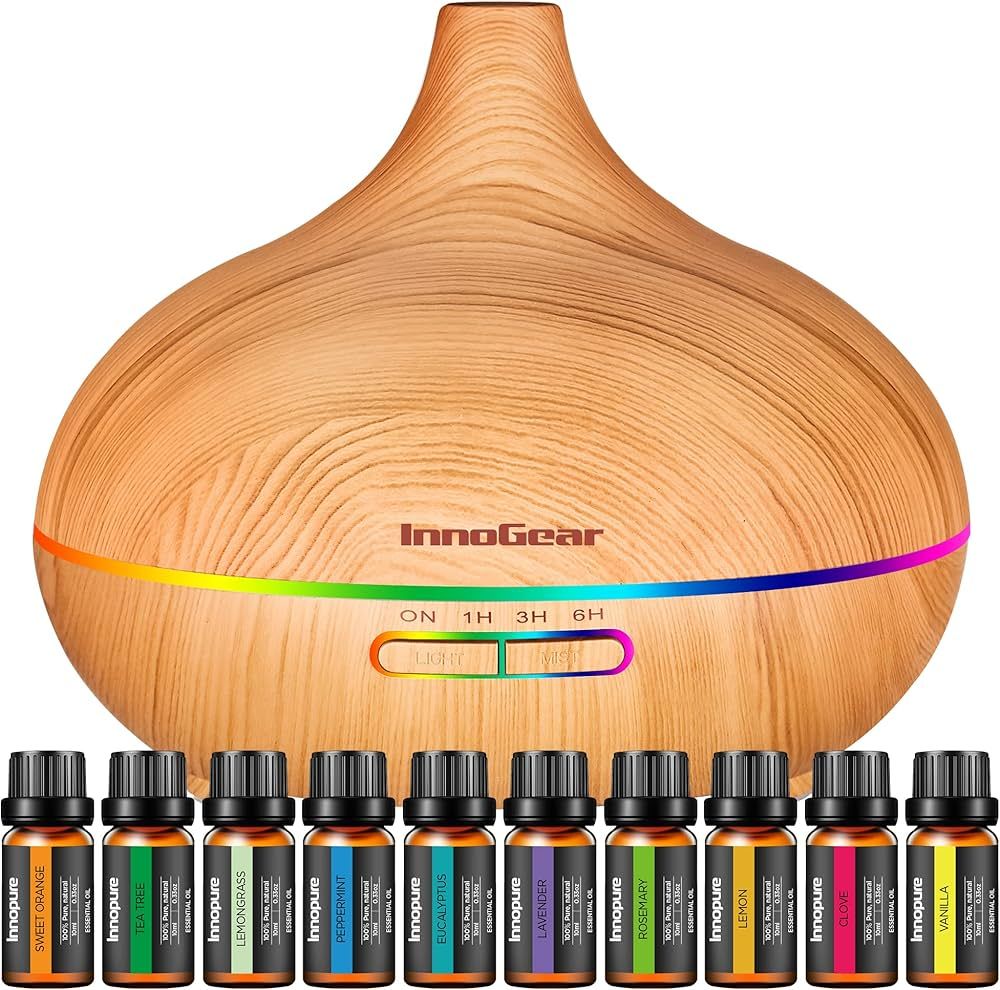 InnoGear Aromatherapy Diffuser & 10 Essential Oils Set, 400ml Diffuser Ultrasonic Diffuser Cool M... | Amazon (US)