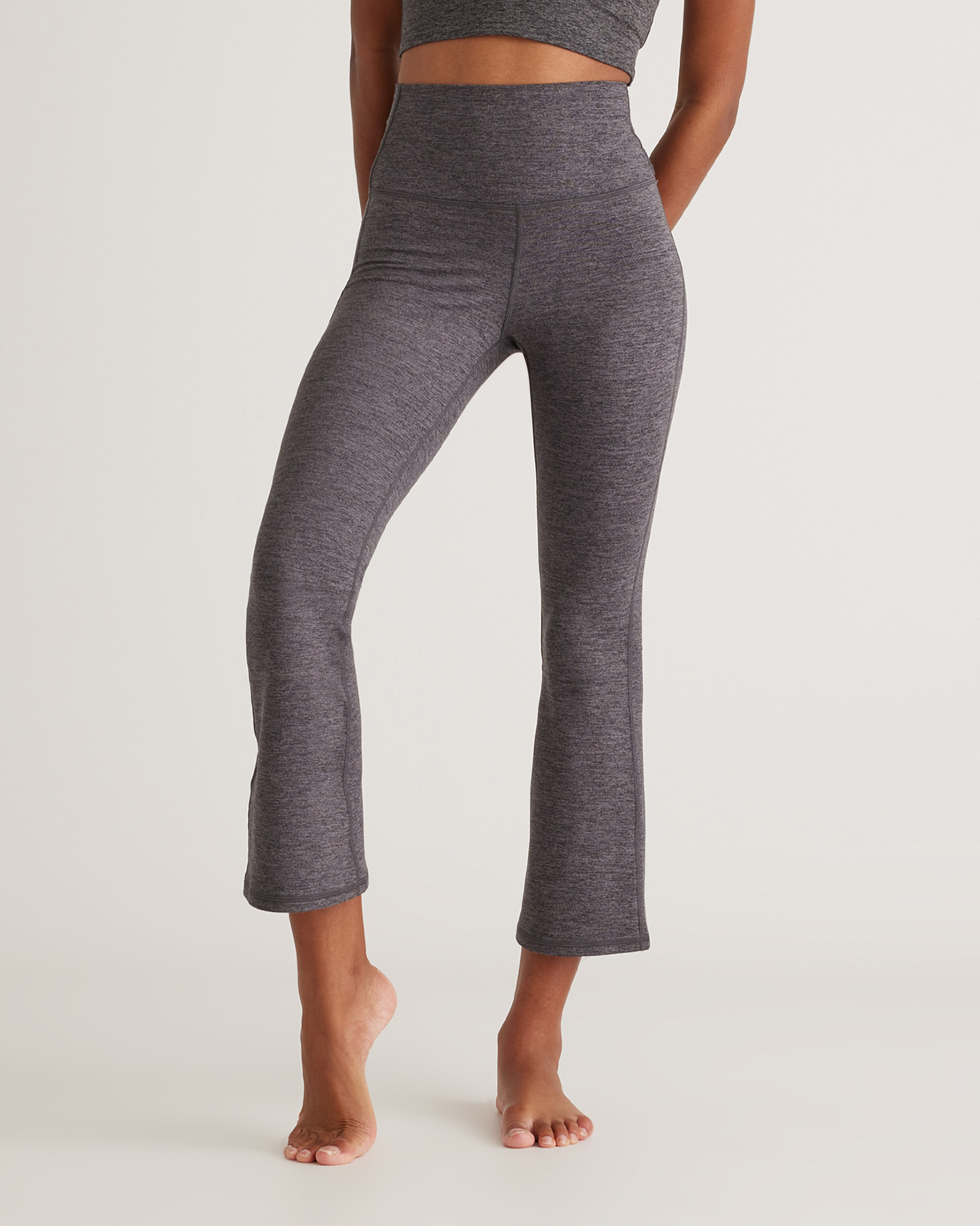 Quince | Women's Ultra-Soft Cropped Bootcut Pants in Heather Charcoal, Size Small, Polyester | Quince