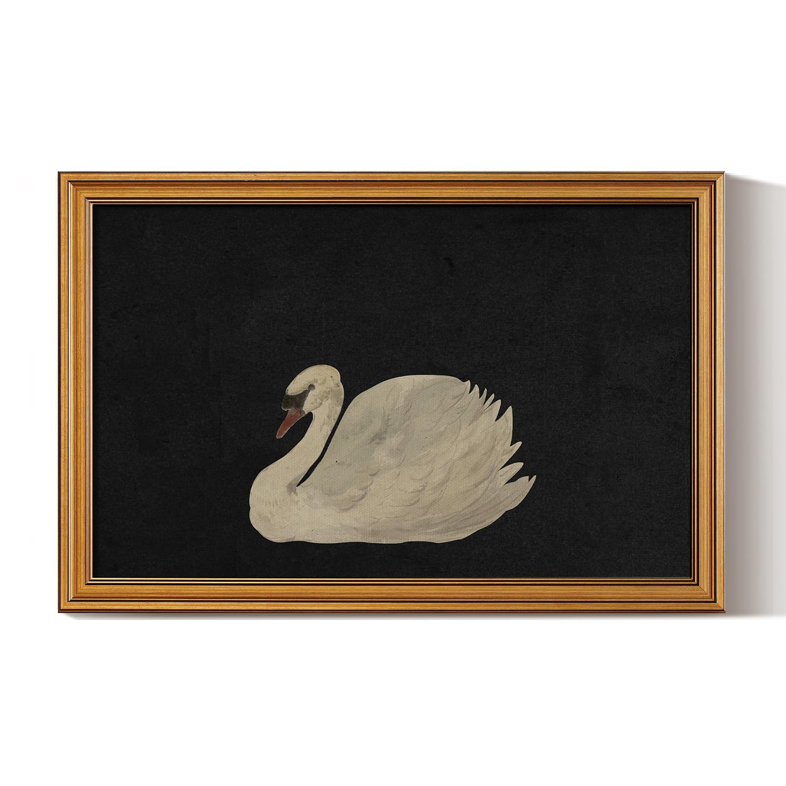 HUARCEY Gold Framed Vintage Wall Art for Living Room, Grace Swan Art Painting Pictures Rustic Ani... | Amazon (US)