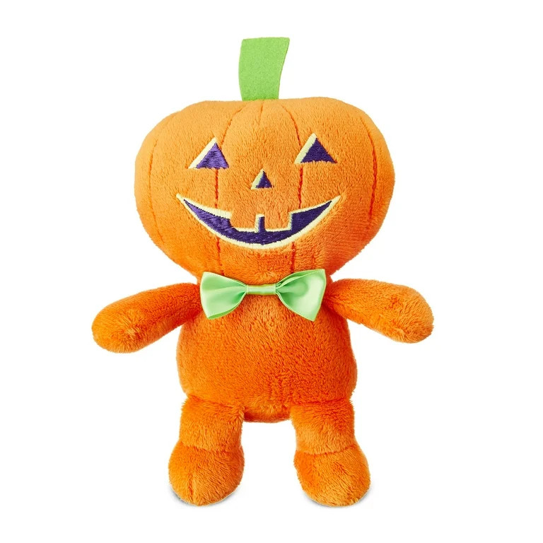 Vibrant Life Halloween Plush Dog Toy with Squeaker, Pumpkin Boy, Orange, 6" | Walmart (US)
