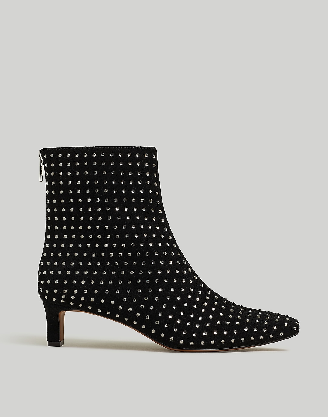 The Dimes Kitten-Heel Boot in Crystal-Embellished Suede | Madewell