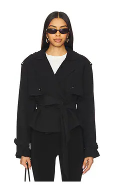 Favorite Daughter The Cropped Charles Trench in Black from Revolve.com | Revolve Clothing (Global)