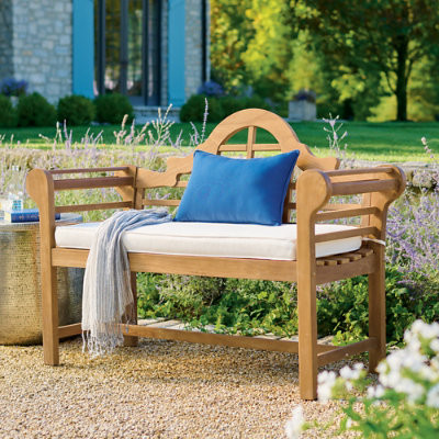 All-Natural Teak Lutyens Outdoor Bench - Grandin Road | Grandin Road
