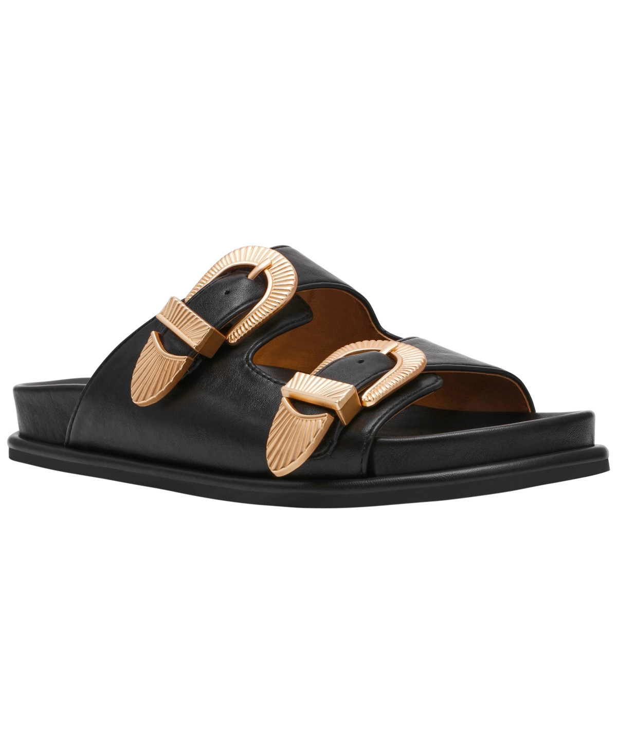Dv Dolce Vita Women's Percy Double Buckle Footbed Sandals - Black | Macy's