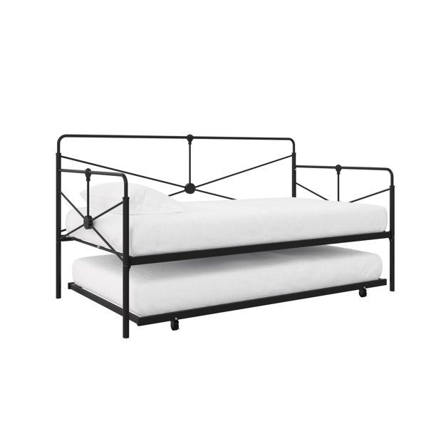 Queer Eye Leopold Metal Daybed, Black, Twin/Twin Size | Walmart (US)