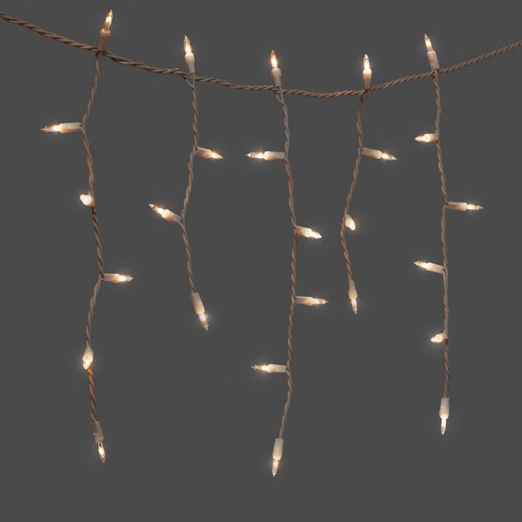 300ct Incandescent Mini Christmas Icicle Lights Clear Twinkle with White Wire - Wondershop™ | Target